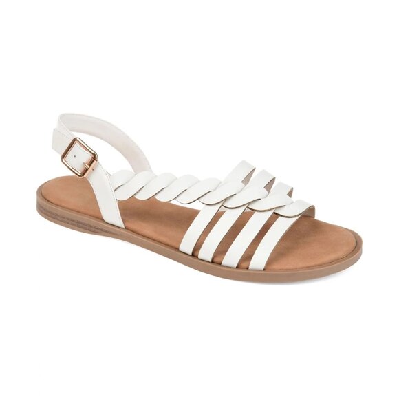 Journee Collection Women's Solay Sandals White Size 8M - Picture 1 of 5